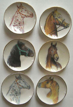 Dollhouse Miniature 6 Horse Head Plates